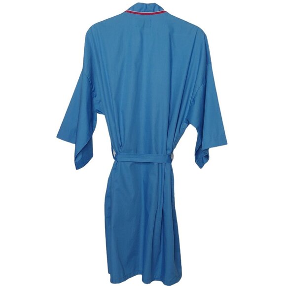 Vintage Mac Phergus Mens XL Robe Blue Red Knee Length Lightweight Belted - Picture 4 of 9